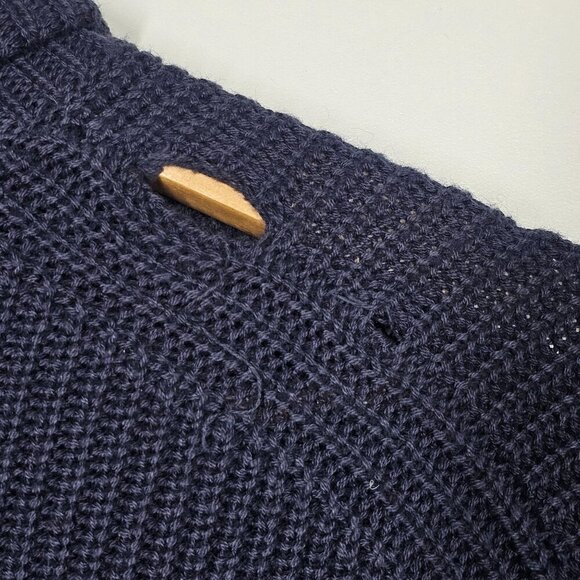J.crew Cotton-Blend Ribbed Turtleneck Sweater Relaxed Fit Navy Women's‎ XS NWT - Picture 6 of 12